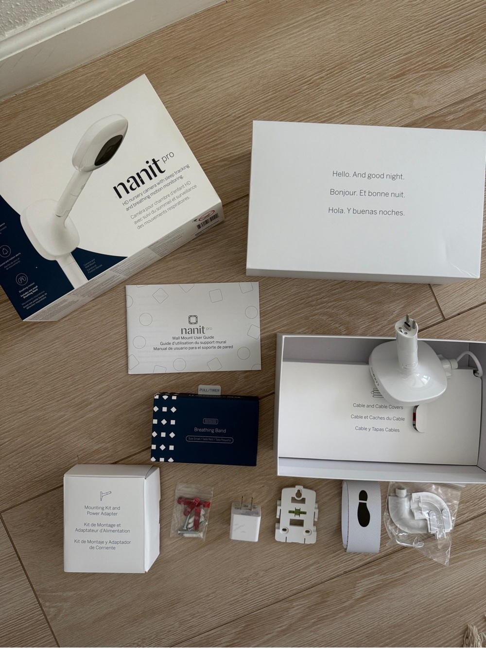 Nanit Pro wall mounting kit and breathing band bundle